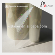 Hologram transparent plastic film for cigarette packing in roll